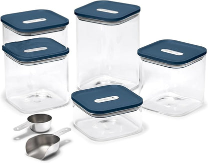 Caraway 13-Piece Glass Airtight Food Storage Containers with Lids – Non-Toxic, BPA-Free Kitchen Storage Containers – Stackable, Space-Saving Airtight Containers for Dry Goods and More - Navy