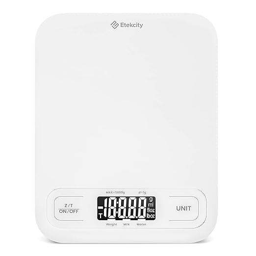 Etekcity Food Kitchen Scale, Digital Mechanical Weighing, Grams and Ounces for Weight Loss, Baking, Cooking, White