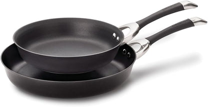 Circulon Symmetry Hard Anodized Nonstick Frying Pan Set / Skillet Set - 10 Inch and 12 Inch, Black