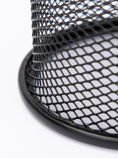 HSYMQ Black Pen Holder Cup for Desk, Pencil Cup Holder, Black Wire Mesh Pen Cup for Desk Office Pen Organizer