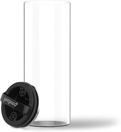 Prepara Evak Compact Glass Food Storage, Large, Black