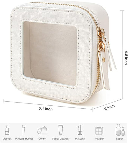 Travel Clear Makeup Bag Set, TSA Approved Cosmetic Bag Case with Zipper Portable Makeup Pouch Toiletry Bag Women Traveling Cosmetic Organizer Storage Bag Car Organizer Car Essentials for Women