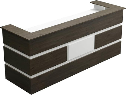 Mares 87" Wood Office Reception Desk Counter & Drawers w/Telescopic Rails & Chrome Handles | Cable Grommet Holes | Option to Add Logo | Front Table Furniture Nail Hair Beauty Salon Spa Restaurant