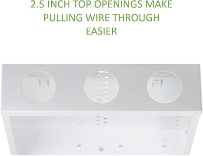 Legrand - OnQ 14 Inch Cable Management, In-Wall 20-Gauge Media Box, Structured Wiring Enclosure with 2.5 Inch Openings for Wires, Glossy White, EN1400