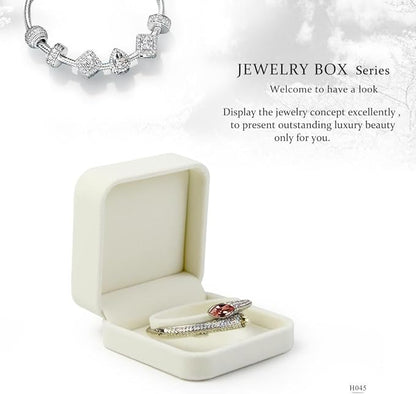 Oirlv Velvet Bracelet Gift Boxes White Bangle Display Jewelry Box