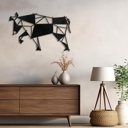 SIGNLEADER Metal Wall Art Decor Stubborn Donkey Modern Abstract Wall Sculpture Hangings Home Decoration for Living Room, Bedroom, Bathroom, Kitchen, Outdoor - 12" Black