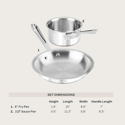 All-Clad - 4108201S All-Clad Kitchen Helper Fry Sauce pan, 8 inch and 1 quart, Steel