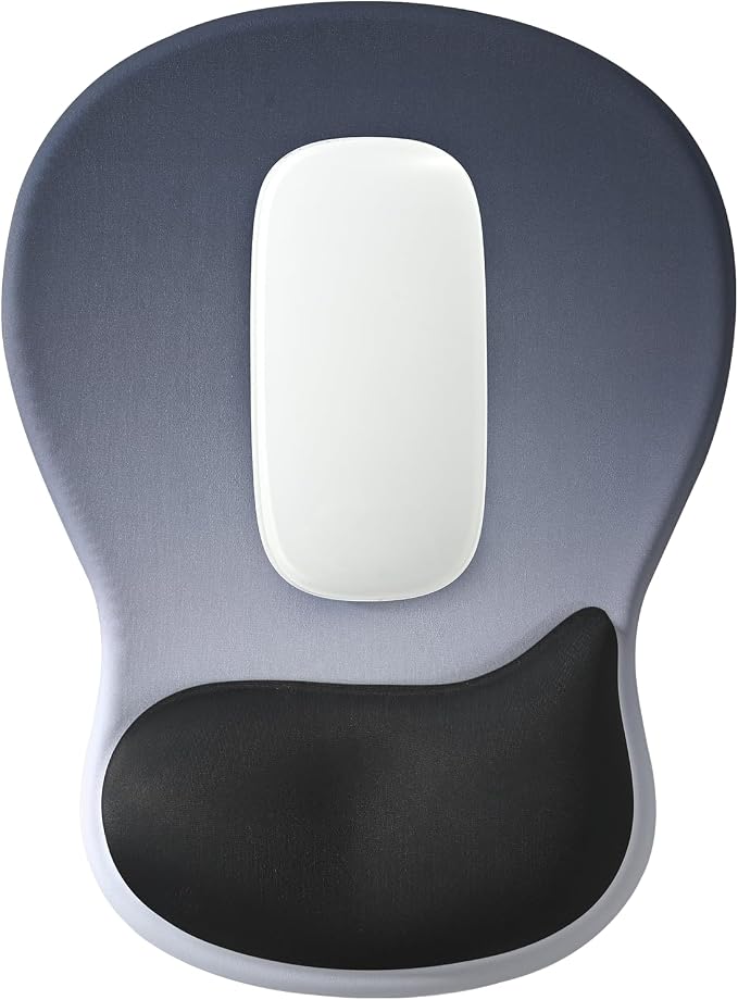 EooCoo Ergonomic Mouse Pad with Gel Wrist Rest Support Middle Concave Design, Relieve Wrist Pain Mousepad, Non-Slip Base for Laptop, Computer, Office Desk Accessories, Carpal Tunnel Syndrome