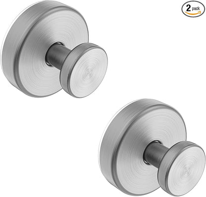Bntuk Suction Cup Hooks for Shower, Removable Towel Hooks for Bathroom Window Glass Door Wall, Bath Robe Looafh Hook for Hanging - 2 Pack, Silver