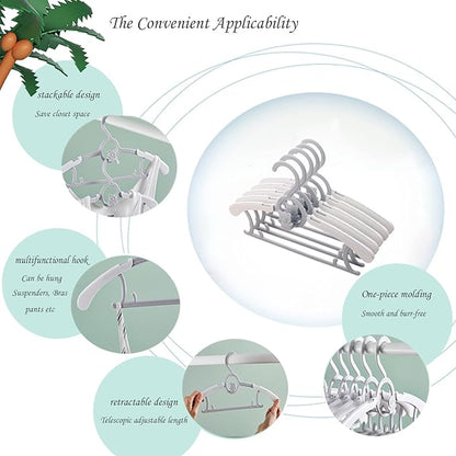 JSF Baby Hangers,20 Pack Baby Clothes Hangers for Closet Kids,Save Space Plastic Hangers Toddler Infant Nursery Child Small Children(Grey)
