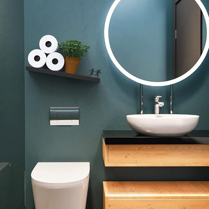 Artori Floating Toilet Paper Shelf Storage - Bathroom Wall Decorations, Tilted Wall Toilet Paper Holder, Mounted Toilet Decor Organizer for Tissue Rolls, Wipes, Towels, & More - Avalanche Black