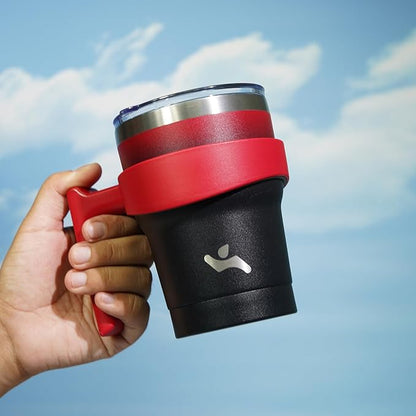 10 oz Tumbler with Handle and 2 Straw 2 Lid, Insulated Water Bottle Stainless Steel Vacuum Cup Reusable Travel Mug,Mystic Moon