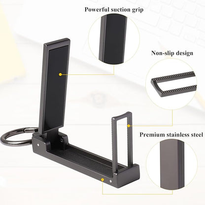Purse Hook for Table Desk Folding Handbag Holder Mobile Phone Stand Holder for Women Men (New Upgrade-Black)