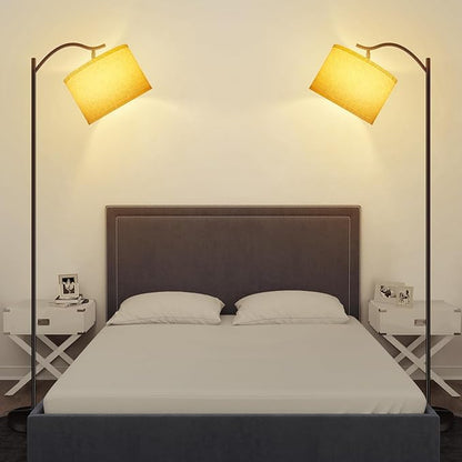 BoostArea Floor Lamp for Living Room,Arc Floor Lamp with Remote Control,Stepless Dimmable Brightness & Colors Temperature 2700k-6500k,Modern Standing Lamp for Bedroom Study Room Office,Beige