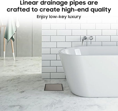DLONE Square Shower Drain | 6 Inch Gun Gray AISI 304 Stainless Steel Shower Drain with Tile Insert Panel, Shower Floor Drain in Bathroom, Balcony etc