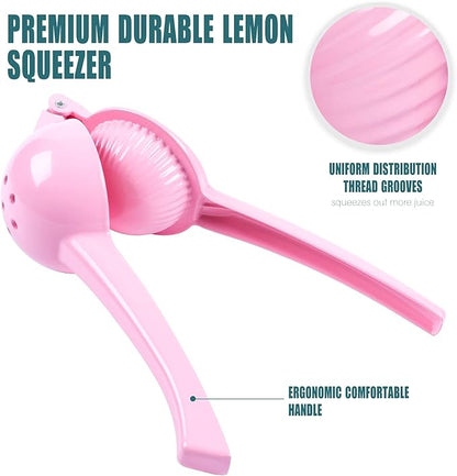 Y-ME Manual Juicer Citrus Lemon Squeezer, Fruit Juicer Lime Press Metal, Professional Hand Juicer Kitchen Tool(Pink）