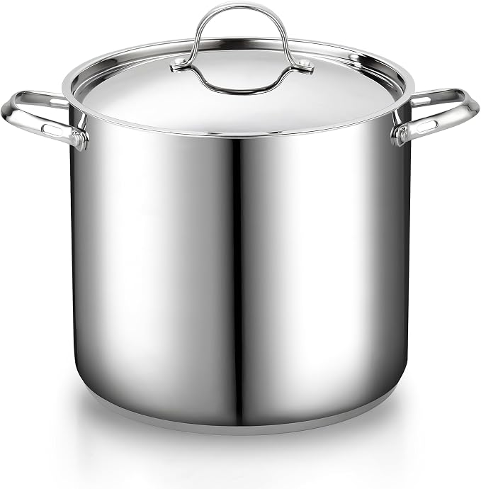 Cooks Standard Classic 16 Quart Stock Pot with Lid, Large Stainless Steel Pot
