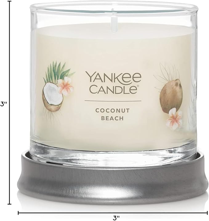 Yankee Candle Small Tumbler Scented Candle with up to 40 Hour Burn Time, Premium Plant Wax Blend for Consistent Burn, 4.3 oz Tumbler Candle with Room Filling Fragrance, Coconut Beach