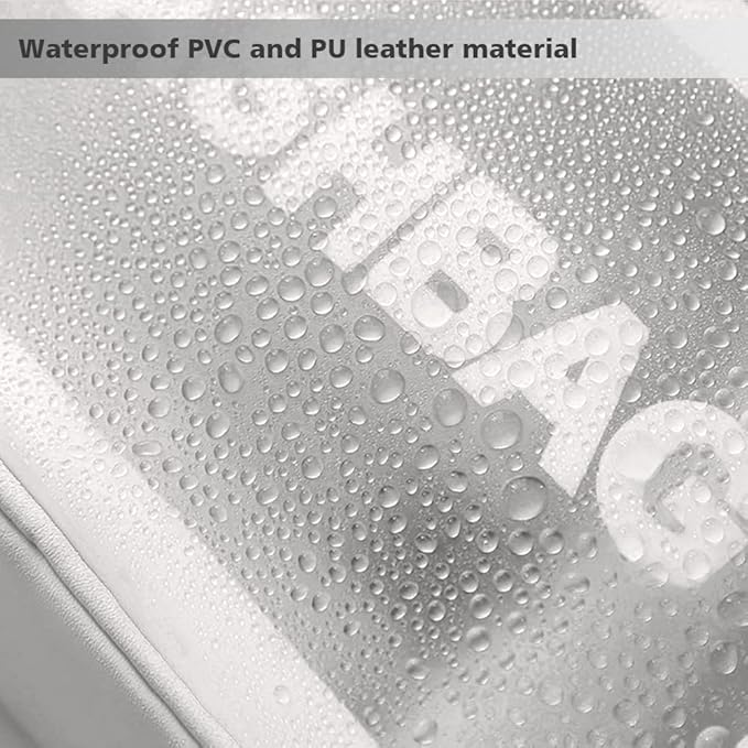 Travel Toiletry Bag for Women and Men, Matte Translucent Toiletry Bag with Handy Handle, Makeup Cosmetic Organizer Bag for Travel Toiletries Accessories (White)