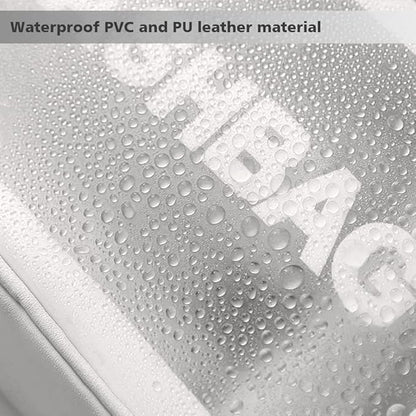 Travel Toiletry Bag for Women and Men, Matte Translucent Toiletry Bag with Handy Handle, Makeup Cosmetic Organizer Bag for Travel Toiletries Accessories (White)