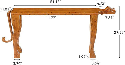 LITTLE TREE Solid Wood Narrow Sofa Table, Modern 63-Inch Console Table Behind The Couch, Entryway Table for Entrance, Hallway, Living Room, Bedroom, Brown