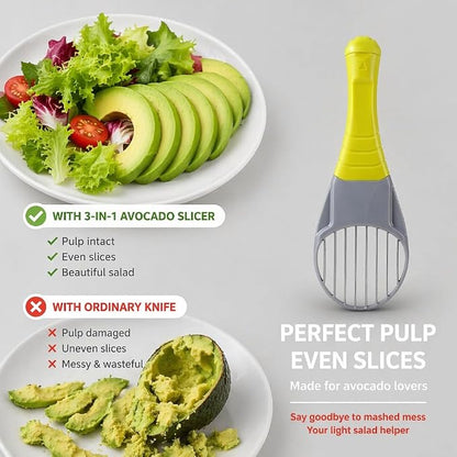 Avocado Slicer Tool 3 in 1, Avocado Cutter Tool, Avocado Peeler - 3-in-1: Slice/Pit/Scoop, Safe & Easy for All Ages, Slides into Drawer, Great Gift for Friends/Colleagues - Avacado Tool