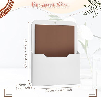 Epakh 6 Pack Magnetic File Holder Magnetic Paper Holder Organizer Wall Mounted Mail Magazine Storage Pockets for First Day of School Supplies, Refrigerator, Whiteboard, Office, Classroom(White)