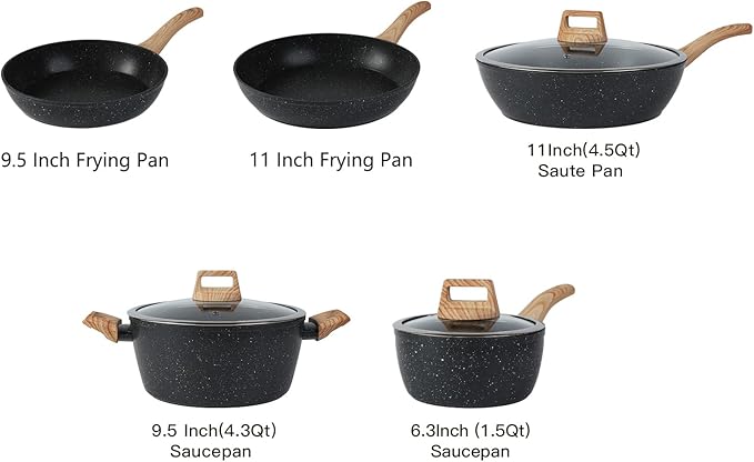 16PCS Pots and Pans Set Non Stick Cookware Set Nonstick with Cooking Set