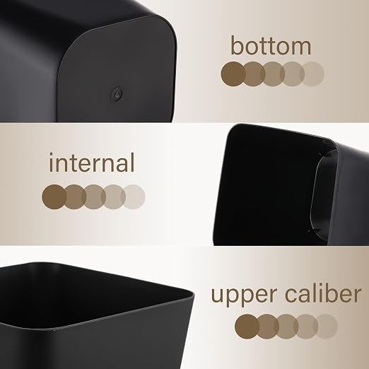 Amyhill 10 Pcs Small Trash Can 2 Gallon Plastic Garbage Can Small Waste Basket for Bathroom Office Kitchen Living Room Bedroom Home Under Desk (Black)