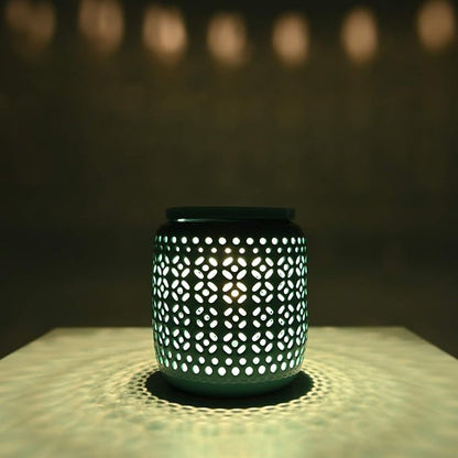ASAWASA Ceramic Wax Melt Warmer with Timer,Candle Wax Warmer for Scented Wax & Essential Oils,Ideal Gift for Home Office Kitchen(Cyan Copper Coin Pattern)