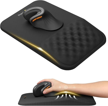 ProtoArc Ergonomic Mouse Pad with Wrist Rest, MP50 Mousepad with Massage Design, Soft Memory Foam and Non-Slip PU Base for Pain Relief, Desk, Home, Office, 12x8 Inches, Black (Mouse Not Included)