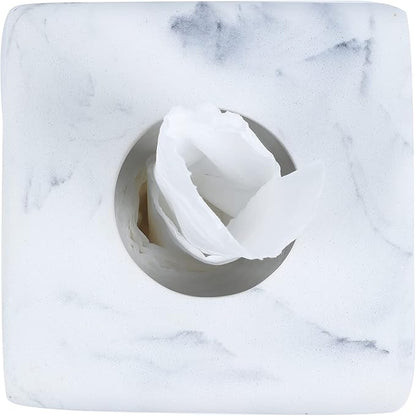 Hymmah Modern Square Tissue Box Cover Holder,Bathroom Accessories Decor Unique Design Tissue Box Cover for Bathroom Vanity Counter Tops Also Great for Bedrooms and Living Rooms