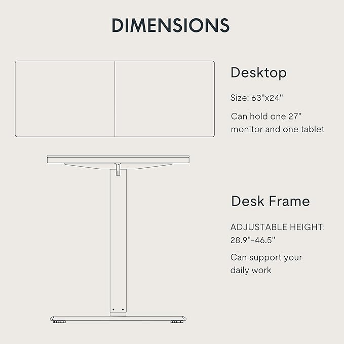 FLEXISPOT Standing Desk Electric Height Adjustable Desk with 63 x 24 Inches Splice Board, Ergonomic Memory Controller, Black Top + Black Frame