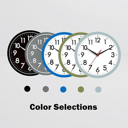 AKCISOT Wall Clock, Modern Small Wall Clocks Battery Operated 8 Inch, Silent Non-Ticking Analog Classic for Office, Home, Bathroom, Kitchen, Bedroom, School(Blue Gray)