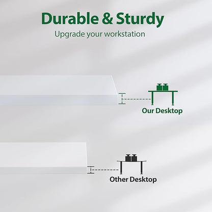 Agilestic Electric Standing Desk, Extra Large 71 x 31.5 Inches Height Adjustable Desk, Sit Stand Up Workstation for Home Office, Ergonomic Rising Gaming Computer Table with Memory Preset,White