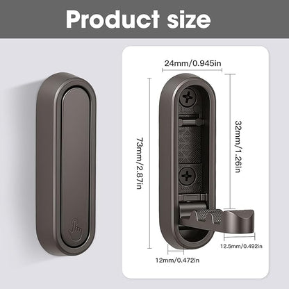 Dntorx Folding Coat Hooks, 2 Pcs Foldable Grey Wall Hooks Heavy Duty Foldable Hook Bathroom Towel Hooks Robe Hooks Wall Mounted for Hanging Coat Towels Clothes Hat Bags Keys