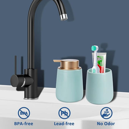 Soap Foaming Dispenser Ceramic with Easy-to-Press Pump Hand Foam Dispenser for Shampoo Bathroom Kitchen 12 oz