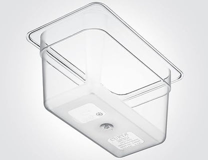 CURTA 6 Pack NSF Food Pans, 1/4 Size 6 Inch Deep, Commercial Polycarbonate Plastic Clear Freezer-Safe