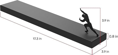Artori Floating Toilet Paper Shelf Storage - Bathroom Wall Decorations, Tilted Wall Toilet Paper Holder, Mounted Toilet Decor Organizer for Tissue Rolls, Wipes, Towels, & More - Sisyphus Black