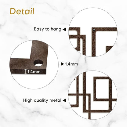 SIGNLEADER Metal Wall Decor Geometric Rectangular Minimalist Modern Abstract Wall Sculpture Hangings Home Decoration for Living Room, Bedroom, Bathroom, Kitchen, Outdoor - 36" Bronze