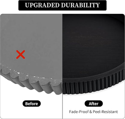 Hanobe Decorative Tray for Coffee Table: 12" Black Round Centerpiece Tray for Home Decor - Wood Modern Farmhouse Decor for Living Dining Room Kitchen Island Tabletop