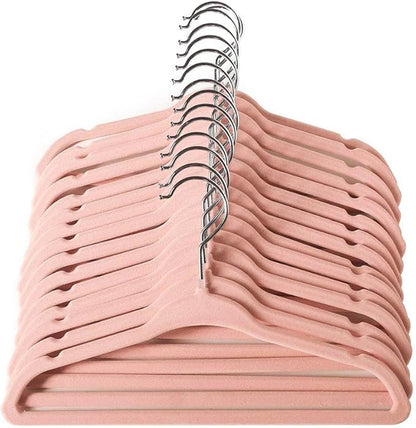 ManGotree Baby Hangers, Childrens Hanger Kids Coat Hangers with Ultra Thin & Non-Slip Design 15 Pack (Light Pink)