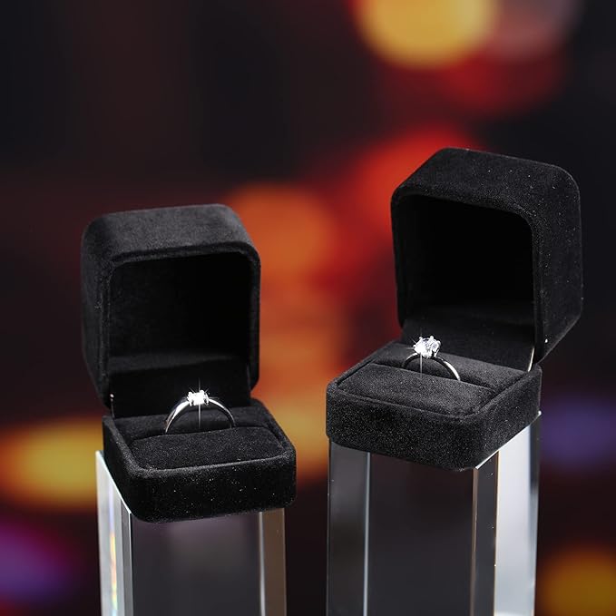 Maitys 48 Pieces Velvet Ring Boxes Bulk for Jewelry Display Wedding Engagement Ring Box Jewelry Case Gift Boxes Earring Boxes for Birthday Anniversary Proposal