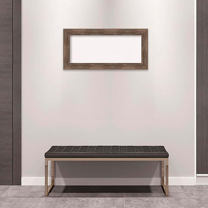 Amanti Art White Cork Board for Wall, 17x35 Vision Board with Brown Wood Frame, Medium Corkboard Office Decor for Home Organization, Country Rustic Corkboard Pinboard to Display Items for Home