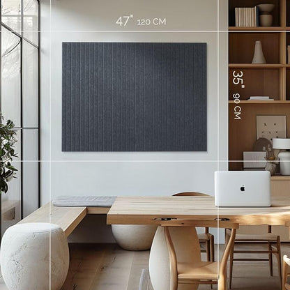 Large Bulletin Board 48x36 - Office Wall Organizer, Replace Your Old Cork Boards for Walls for Office Decor -12-Pack Felt Wall Panels to Use in Home Office Decor, Classroom Decor (Moonstone)