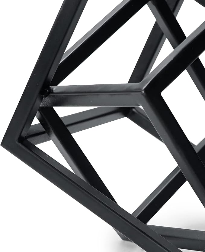 DreamsEden Small Geometric Sculpture, Metal Cube Decorative Ornaments Modern Home Decor Accent