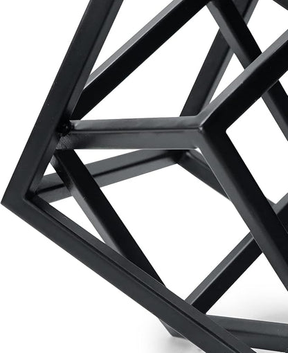 DreamsEden Small Geometric Sculpture, Metal Cube Decorative Ornaments Modern Home Decor Accent