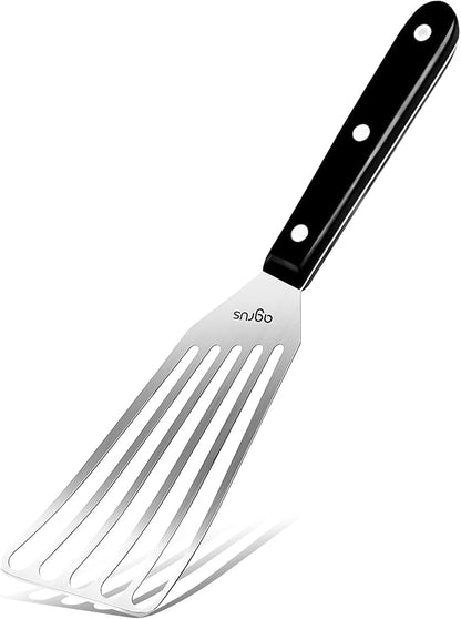Fish Spatula Stainless Steel, Size 11 inch, Blade 6.5 inch, Plastic Handle, Flexible Metal, Angled Slotted Turner