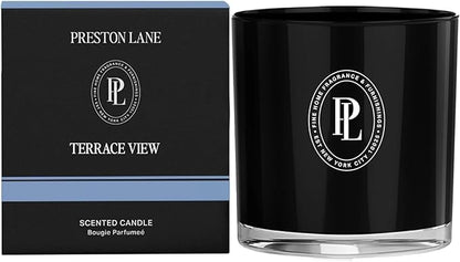 Preston Lane Luxury 2-Wick Scented Candle, Terrace View, 7.5 oz Hand-Poured in USA | Long Burn Time (20–30 Hrs), Vegan Soy Wax Blend, Decorative Glass Vessel, Fine Italian Fragrance