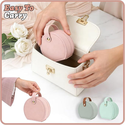 18 Pcs Mini Jewelry Travel Case,Gorgeous Leather Travel Jewelry Box for Bridal Proposal Gifts,Exquisite Multicolor Bulk Jewelry Boxes for Rings,Earrings and Necklaces
